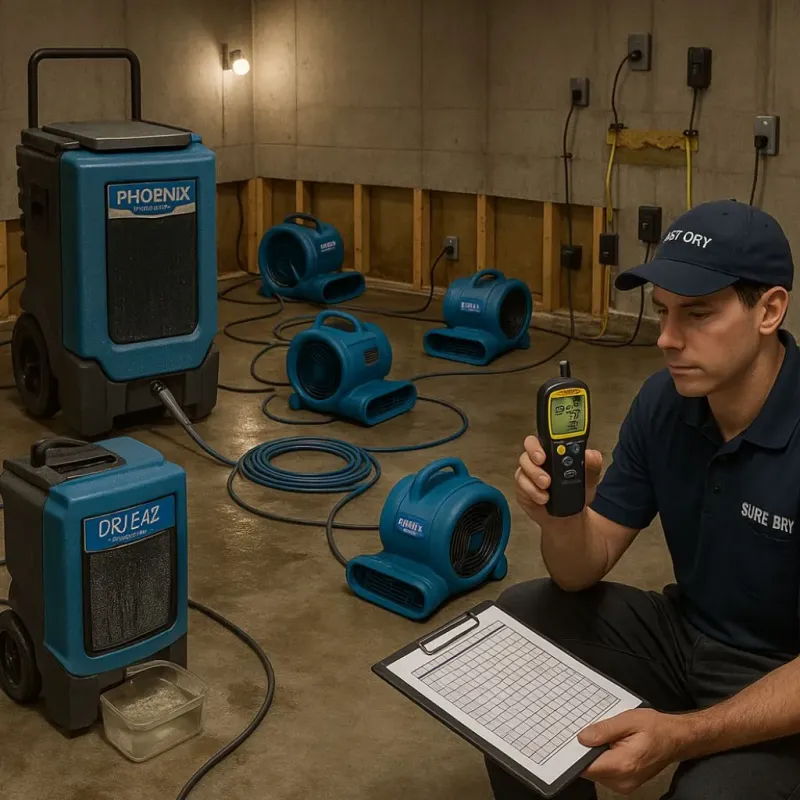 Structural Drying and Dehumidification process in Parkersburg, WV